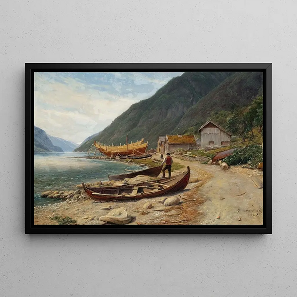 Gravensfjord - Thomas Fearnley — framed artwork on a wall