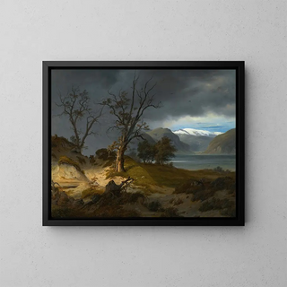 Cavalier dans un paysage - Thomas Fearnley — framed artwork on a wall
