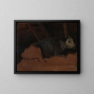 Study of a Cow - Thomas Fearnley — framed artwork on a wall