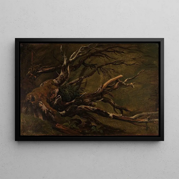 Study of a decomposing tree - Thomas Fearnley — framed artwork on a wall