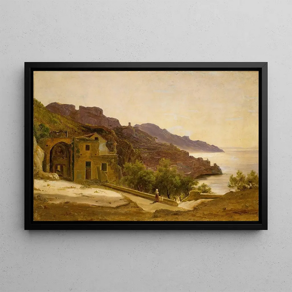 Terrace near Amalfi - Thomas Fearnley — framed artwork on a wall
