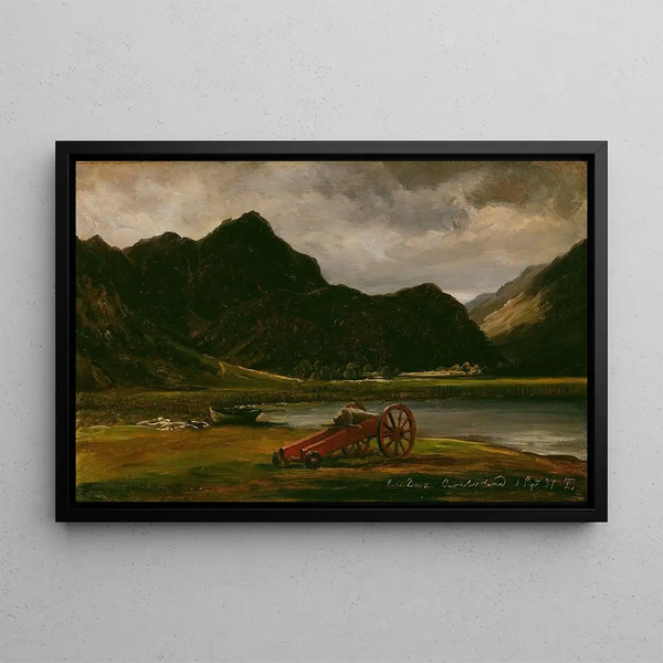 The canon at Derwentwater - Thomas Fearnley — framed artwork on a wall