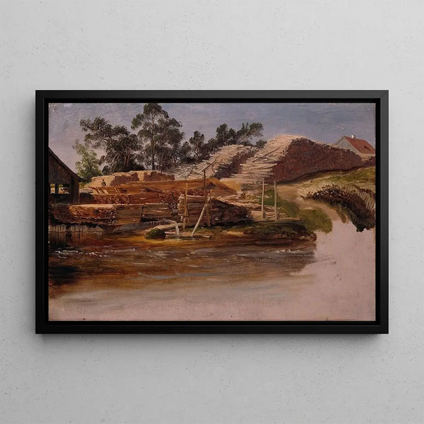 Cour à bois - Thomas Fearnley — framed artwork on a wall