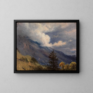 View of Grindelwald in Switzerland - Thomas Fearnley — framed artwork on a wall