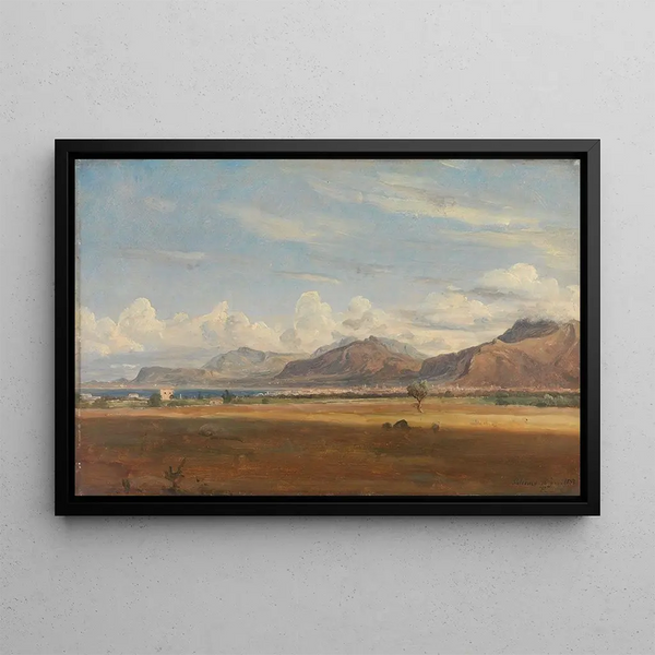 View of Palermo - Thomas Fearnley — framed artwork on a wall