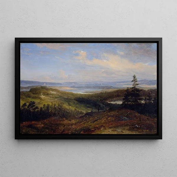View of the Oslofjord - Thomas Fearnley — framed artwork on a wall