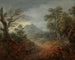 A wooded landscape with donkeys and characters on a path - Thomas Gainsborough — artwork view