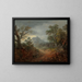 A wooded landscape with donkeys and characters on a path - Thomas Gainsborough — framed artwork on a wall
