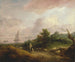 Coastal landscape painting with a shepherd and his flock - Thomas Gainsborough — artwork view