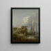 Coastal scene painting with ships and livestock - Thomas Gainsborough — framed artwork on a wall