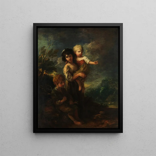 The children of the chalet The wood gatherers - Thomas Gainsborough — framed artwork on a wall