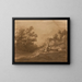 Figures resting in a wooded landscape - Thomas Gainsborough — framed artwork on a wall