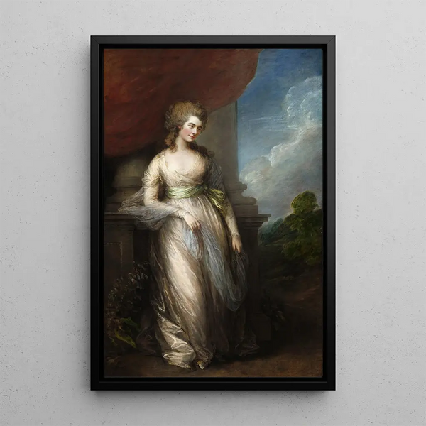 Georgiana Duchess of Devonshire - Thomas Gainsborough — framed artwork on a wall
