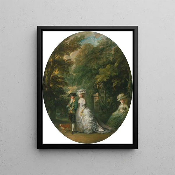 Henri duc de Cumberland 1745-1790 with the Duchess of Cumberland 1743-1798 and Lady Elizabeth Lu - Thomas Gainsborough — framed artwork on a wall