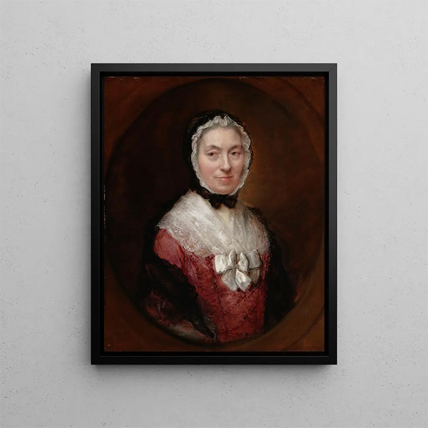Dame with a mafia cap - Thomas Gainsborough — framed artwork on a wall