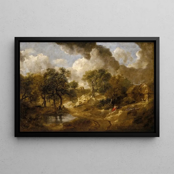 Landscape in Suffolk - Thomas Gainsborough — framed artwork on a wall