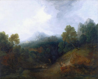 Landscape with a flock of sheep - Thomas Gainsborough — artwork view