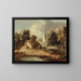 Landscape with a Cottage and a Church - Thomas Gainsborough — framed artwork on a wall