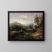 Mountain landscape painting with bridge - Thomas Gainsborough — framed artwork on a wall