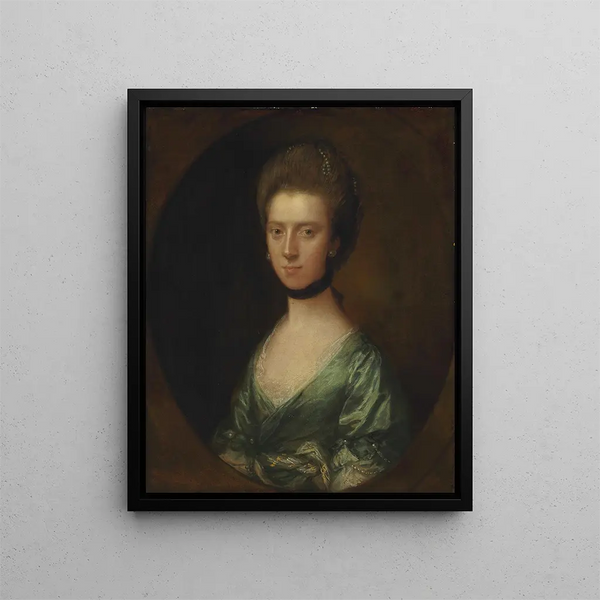 Portrait Painting of Mrs. Isaac Elton - Thomas Gainsborough — framed artwork on a wall