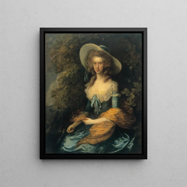 Portrait of Miss Evans - Thomas Gainsborough — framed artwork on a wall