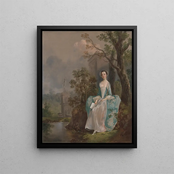 Portrait of a Woman - Thomas Gainsborough — framed artwork on a wall