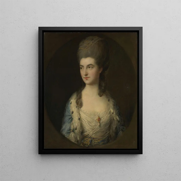 Portrait of a young woman called Miss Sparrow - Thomas Gainsborough — framed artwork on a wall