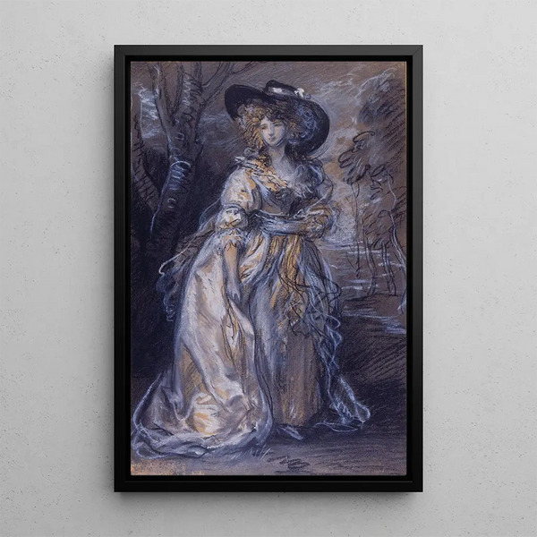 Study of a Lady - Thomas Gainsborough — framed artwork on a wall