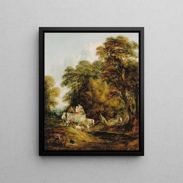 The Market Cart - Thomas Gainsborough — framed artwork on a wall