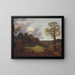 Landscape wooded with a cottage and a shepherd - Thomas Gainsborough — framed artwork on a wall