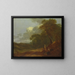 Landscape painting with a man talking to two seated women - Thomas Gainsborough — framed artwork on a wall