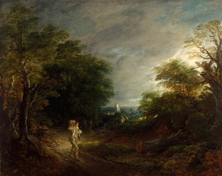Landscape wooded with a lumberjack - Thomas Gainsborough — artwork view