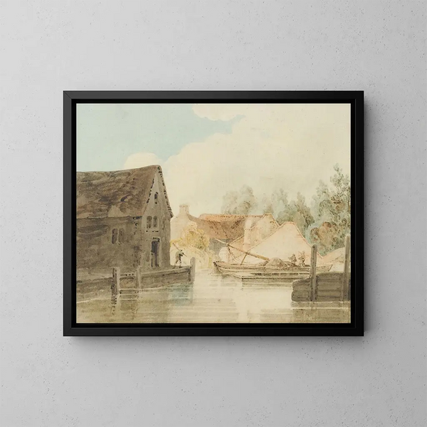 Quai du canal - Thomas Girtin — framed artwork on a wall