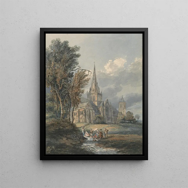 Glasgow Cathedral - Thomas Girtin — framed artwork on a wall