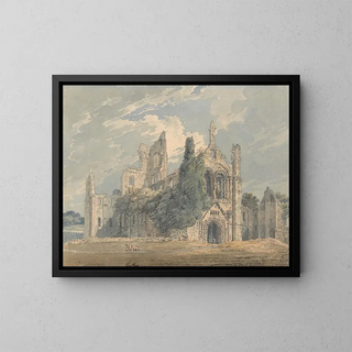 Abbey of Kirkstall northwest view - Thomas Girtin — framed artwork on a wall