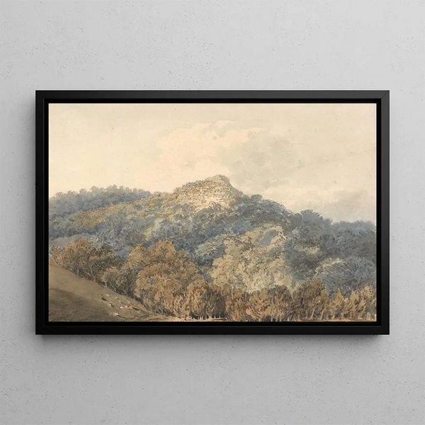 Rocca di Papa with Monte Cavo - Thomas Girtin — framed artwork on a wall