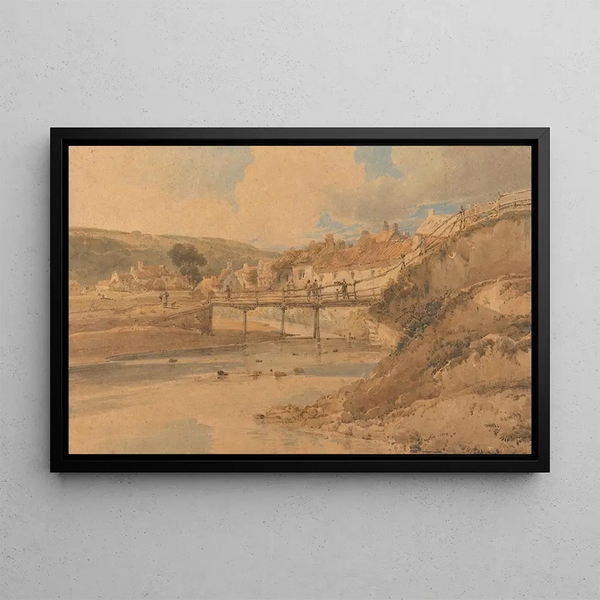 Sandsend Yorkshire - Thomas Girtin — framed artwork on a wall