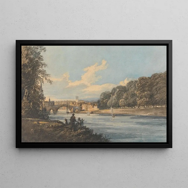 La Nouvelle Promenade, York - Thomas Girtin — framed artwork on a wall