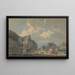 The Dairymen's Barn at Abbotsbury with the Abbey on the Hill - Thomas Girtin — framed artwork on a wall