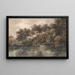Trees and pond near Bromley Kent - Thomas Girtin — framed artwork on a wall