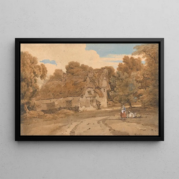 Ferme Turvers, Wimbish, Essex - Thomas Girtin — framed artwork on a wall
