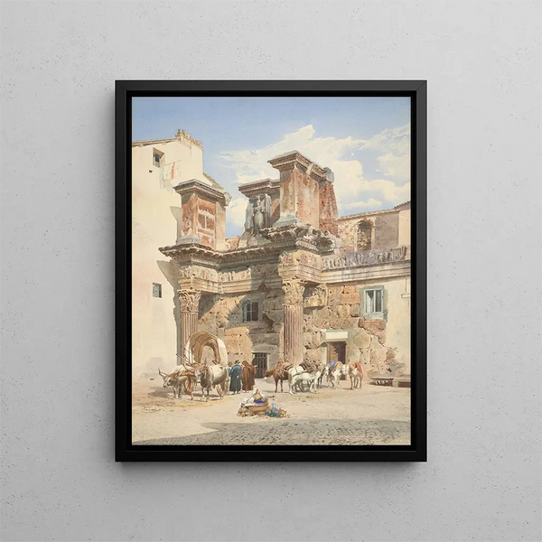 The Colonnacce Rome Interior Wall Remnants of Nerva Forum - Thomas Hartley Cromek — framed artwork on a wall