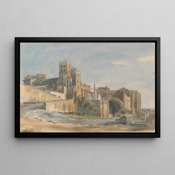 La cathédrale et le palais des papes Avignon - Thomas Hartley Cromek — framed artwork on a wall