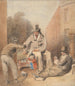 Man and children with a barrel organ and a monkey - Thomas Heaphy — artwork view