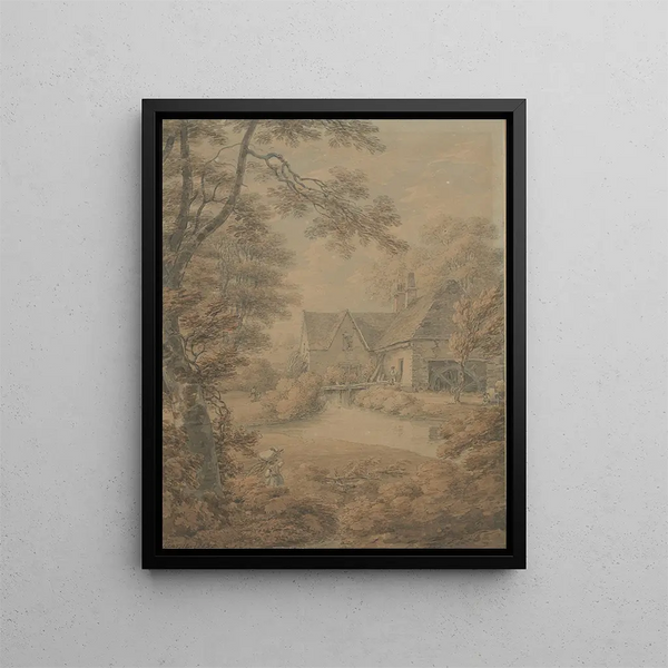 Moulin Foxley near Malmesbury - Thomas Hearne — framed artwork on a wall