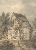 Cottage with half-timbered walls and thatched roof - Thomas Hearne — artwork view
