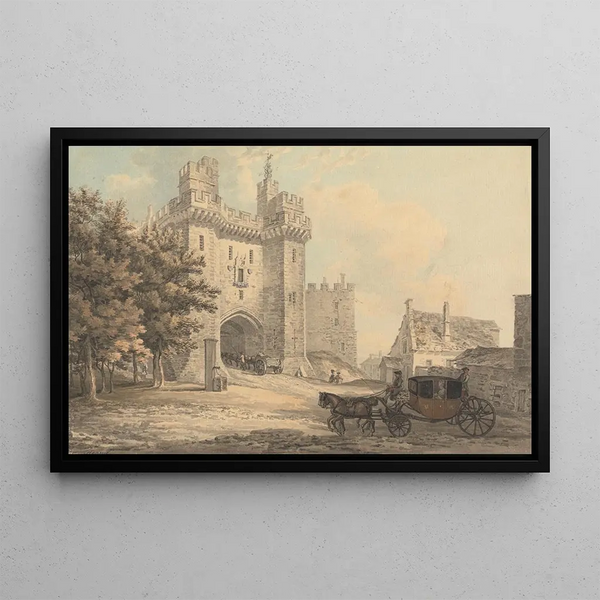 The Lancaster Castle Gate - Thomas Hearne — framed artwork on a wall