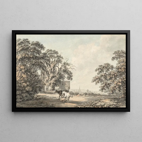 The Milkmaid - Thomas Hearne — framed artwork on a wall