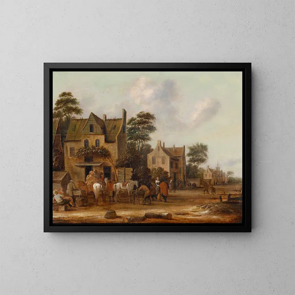 Rue de village - Thomas Heeremans — framed artwork on a wall