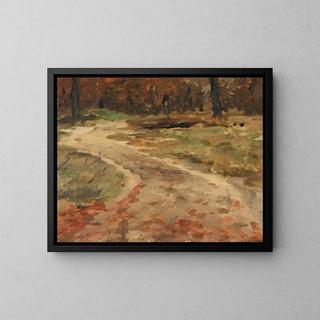 Forest Path in Autumn - Thomas Herbst — framed artwork on a wall